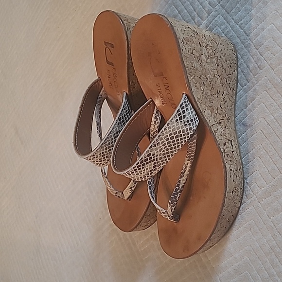 K Jacques Wedge Sandals in python print, Size EU 40, US 9.5 - Picture 2 of 8